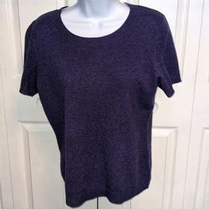 Jones New York 100% Cashmere Women's Knitted Short Sleeve Top